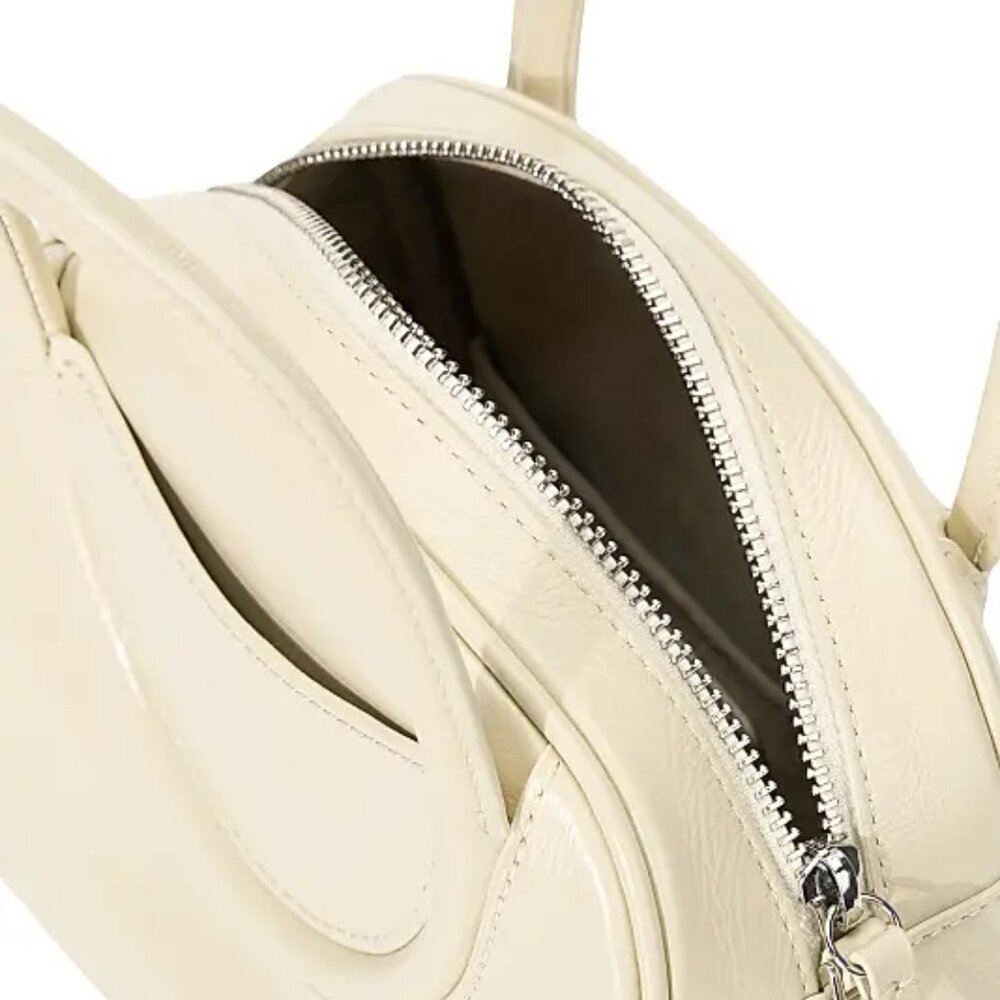 STAUD Mini Maude Leather Bowler Bag in Cream NWT - Picture 7 of 11